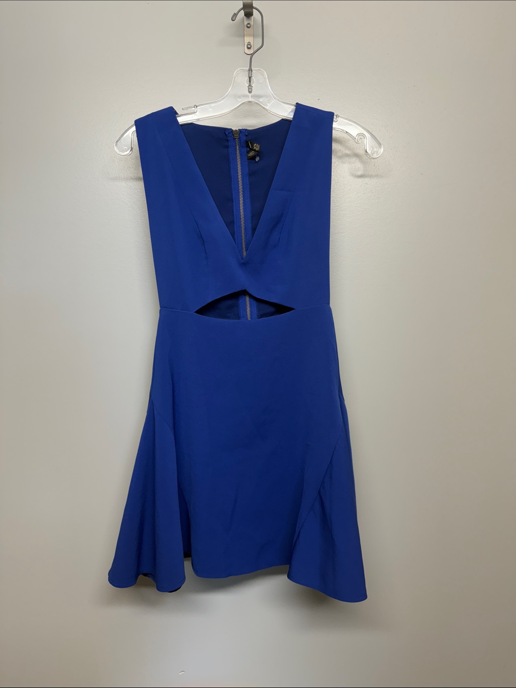 Nbd Cobalt Blue V-Neck Cutout A-Line Mini Dress